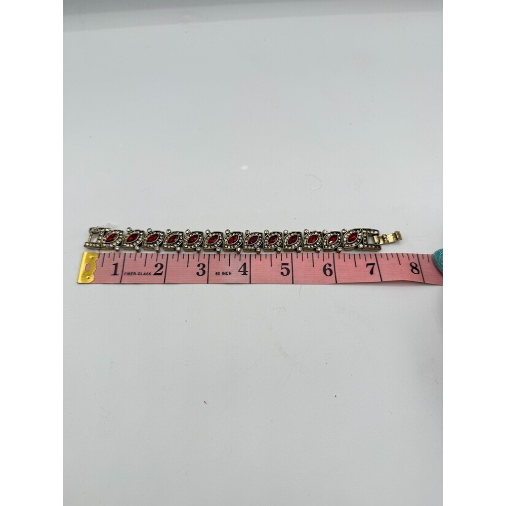 NEW $180 HEIDI DAUS Worth Waiting For Dazzling Crystal Tennis Bracelet RUBY RED - Picture 7 of 11